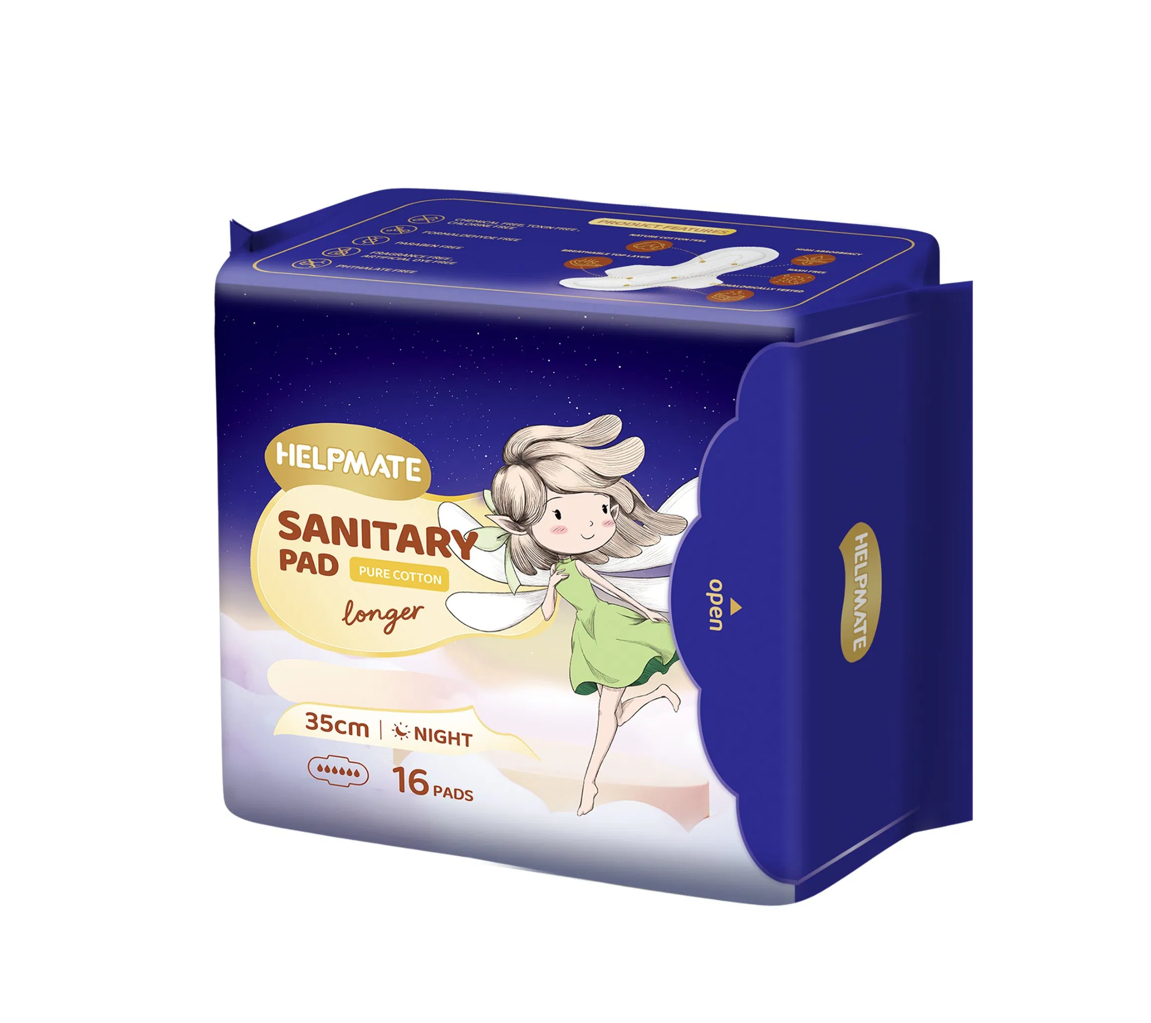 Japan Korea High Quality Free Sample Wholesale Factory Price Sanitary Napkin Pads OEM ODM Manufacturer in Quanzhou