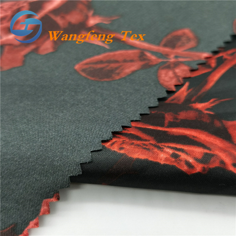 100% Polyester 50*75 Full-Dull Poly Satin Printed Dressfabric