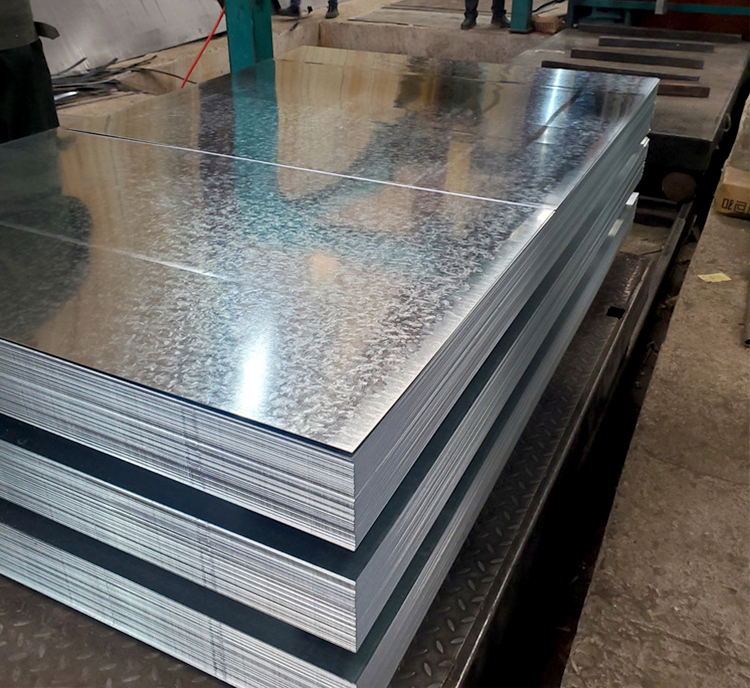 Hot Dipped Galvanized Steel Sheet En Dx51d Z120 0.6mm 0.8mm 1.1mm Regular Spangles Zinc Coating Sheet