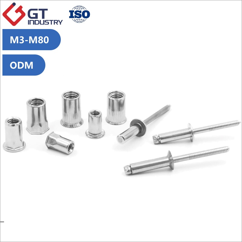 Half Full Hex Rivet Nut Flat Head Threaded Insert M5 M6 M8 M10 M12 5/16 1/4 3/8 Aluminium Stainless Steel Knurled Blind Nutsert Hex Rivnuts