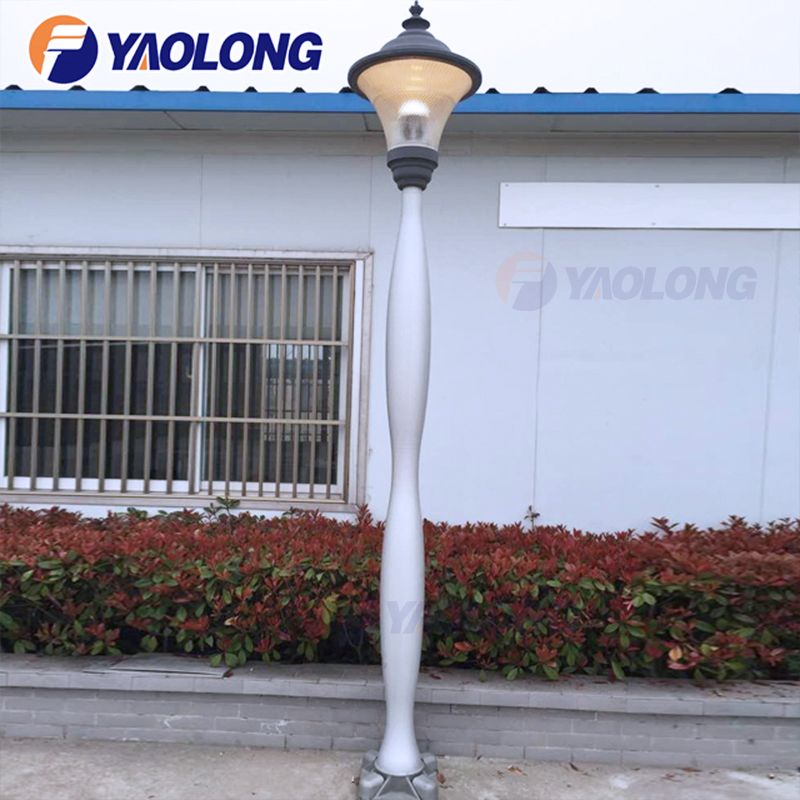 15FT Gourd Shape Aluminum Patio Light Pole with Corrosion Resistance