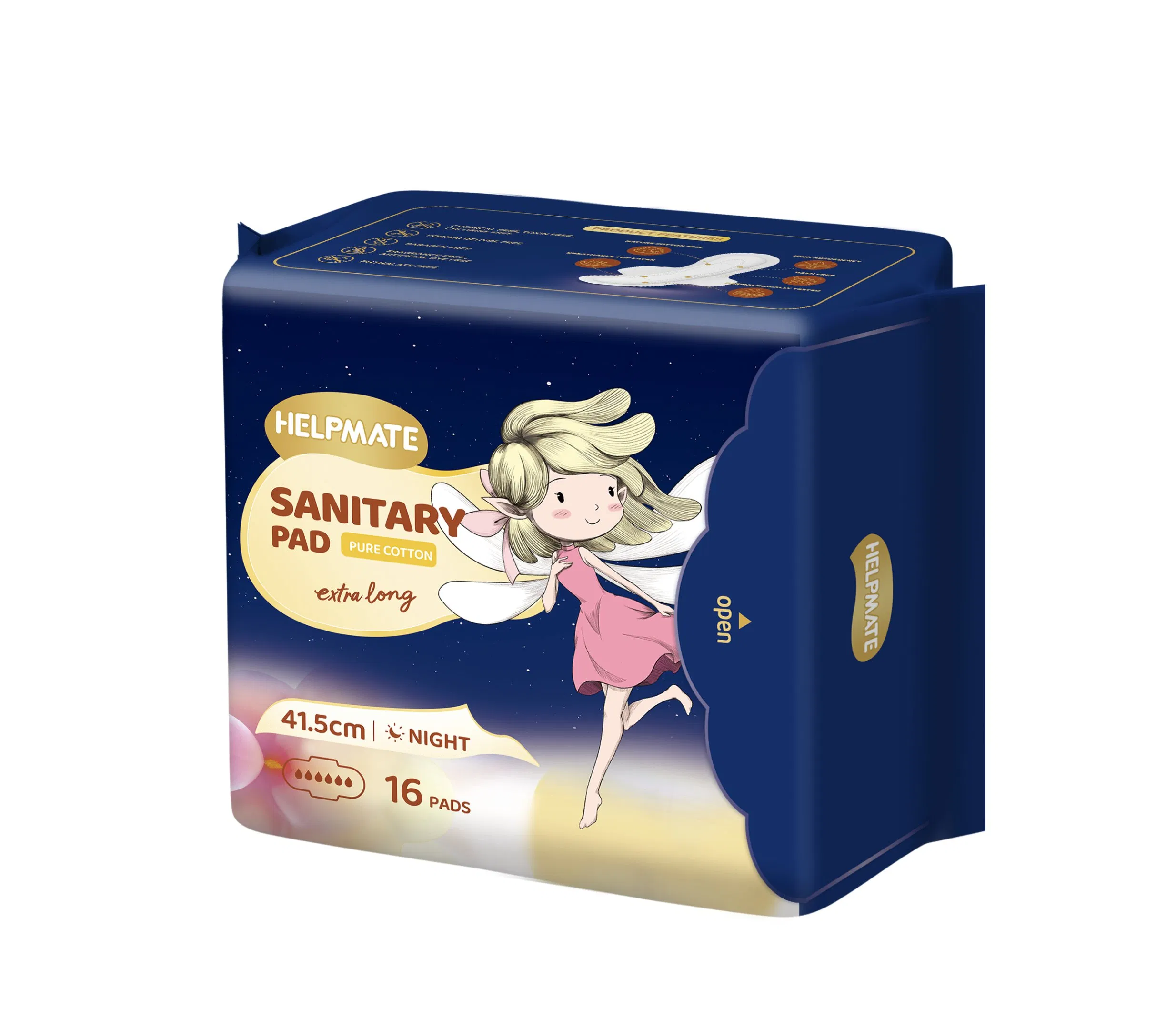 Japan Korea High Quality Free Sample Wholesale Factory Price Sanitary Napkin Pads OEM ODM Manufacturer in Quanzhou