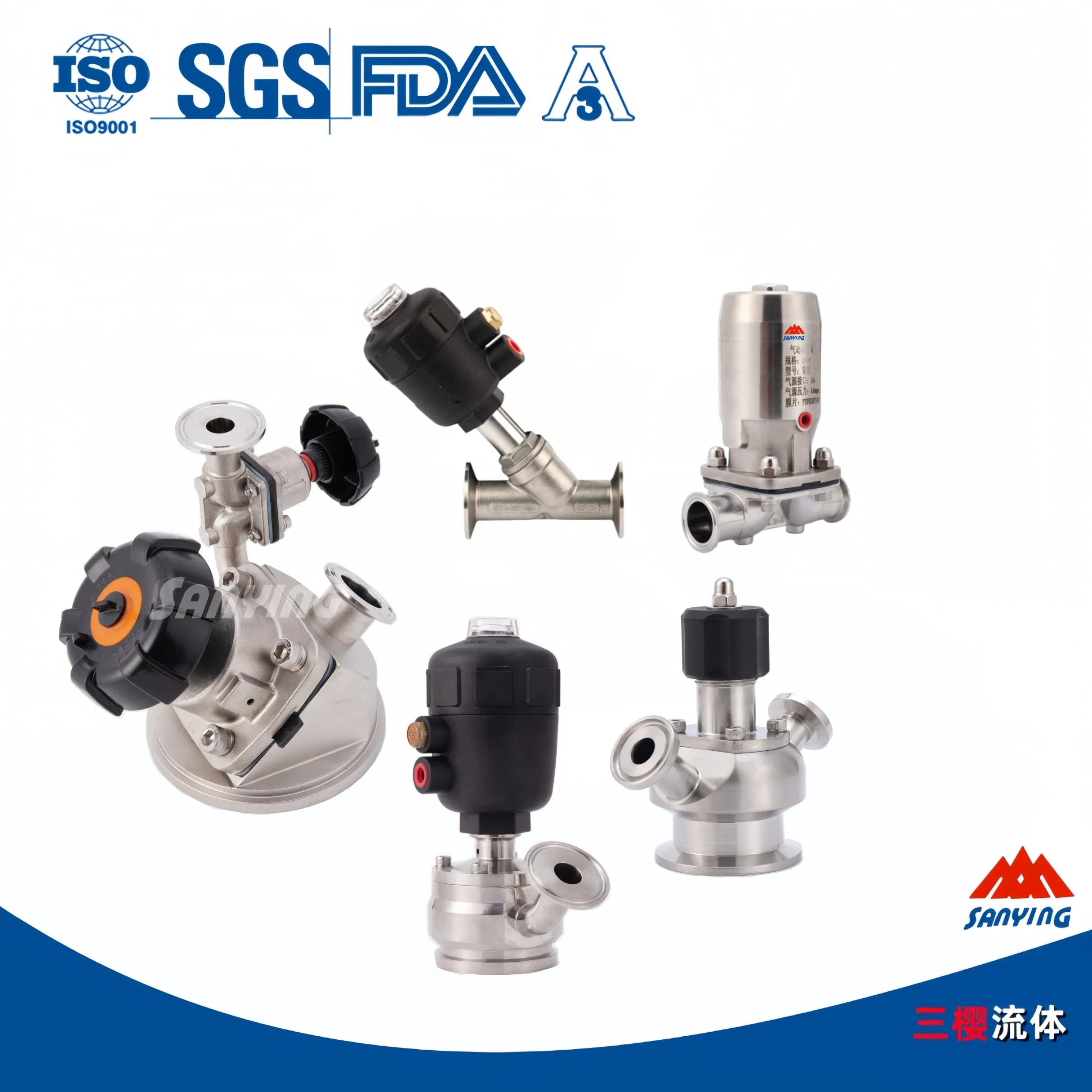 High-Quality Stainless Steel Sanitary Valve for Food and Pharmaceutical Industries Diaphragm/Ball/Safety Relief/Butterfly/Reducing Regulating Valve