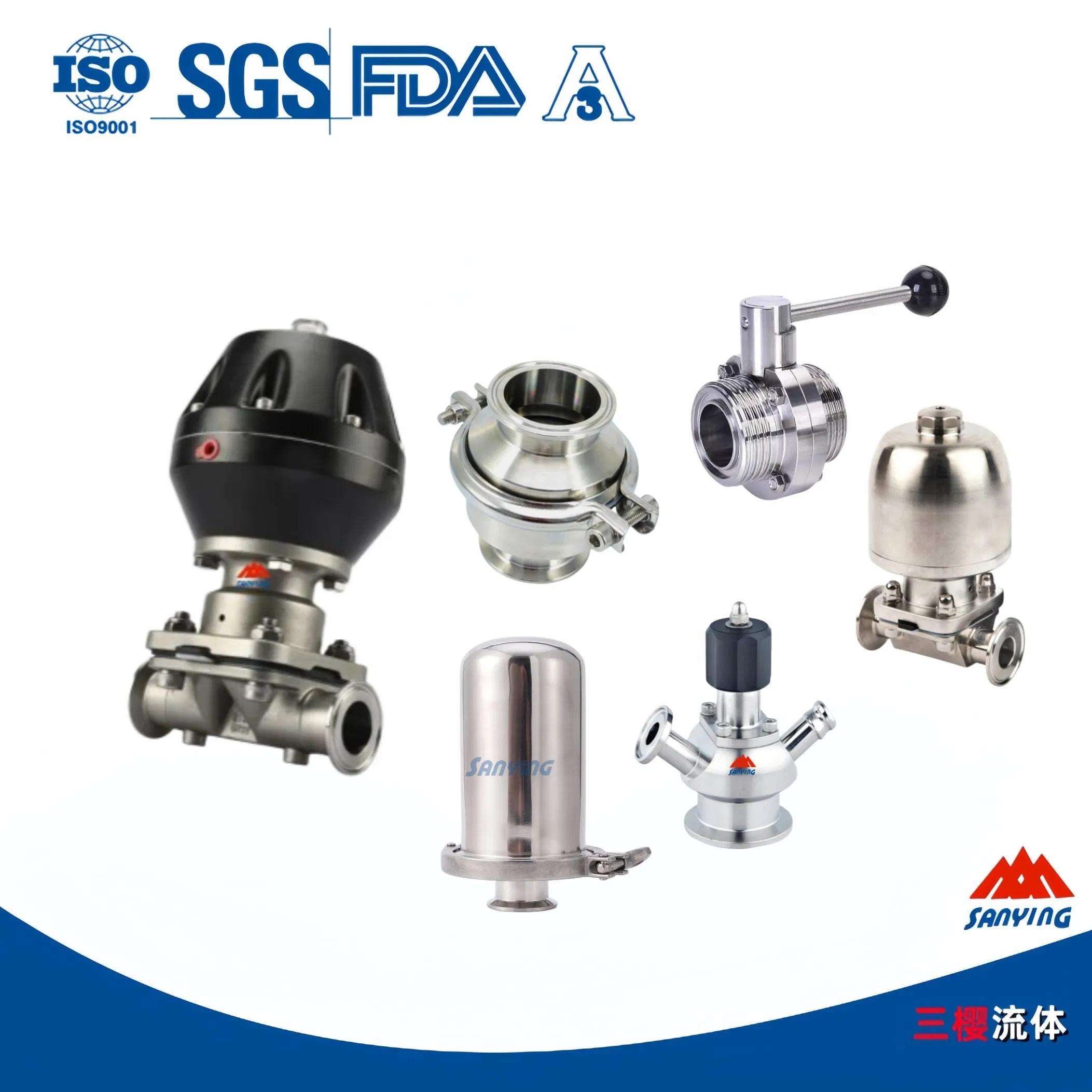 High-Quality Stainless Steel Sanitary Valve for Food and Pharmaceutical Industries Diaphragm/Ball/Safety Relief/Butterfly/Reducing Regulating Valve