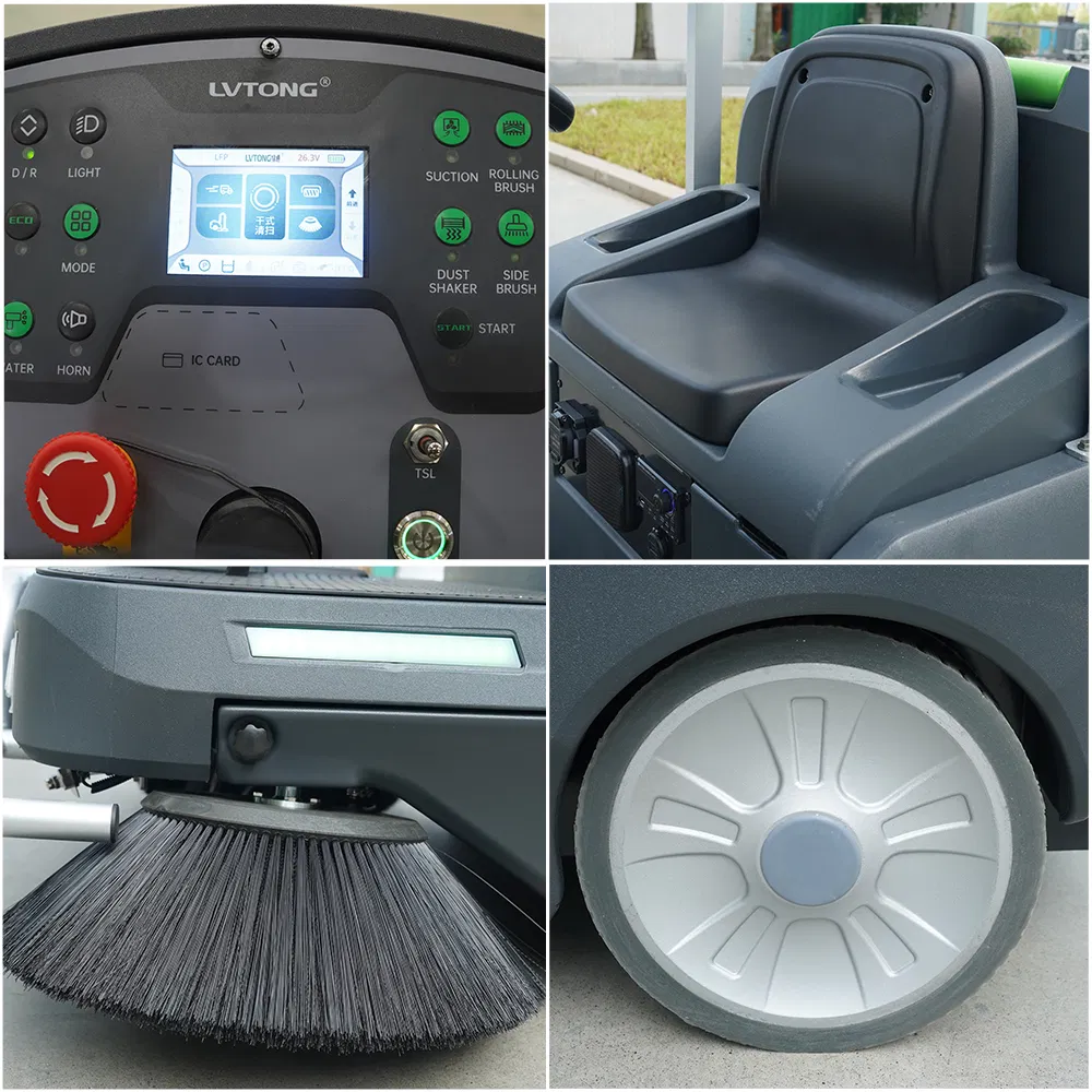 Industrial Cleaning Machine with Automatic Brake Parking Sensor and Water Level Alarm for Efficient Urban Maintenance