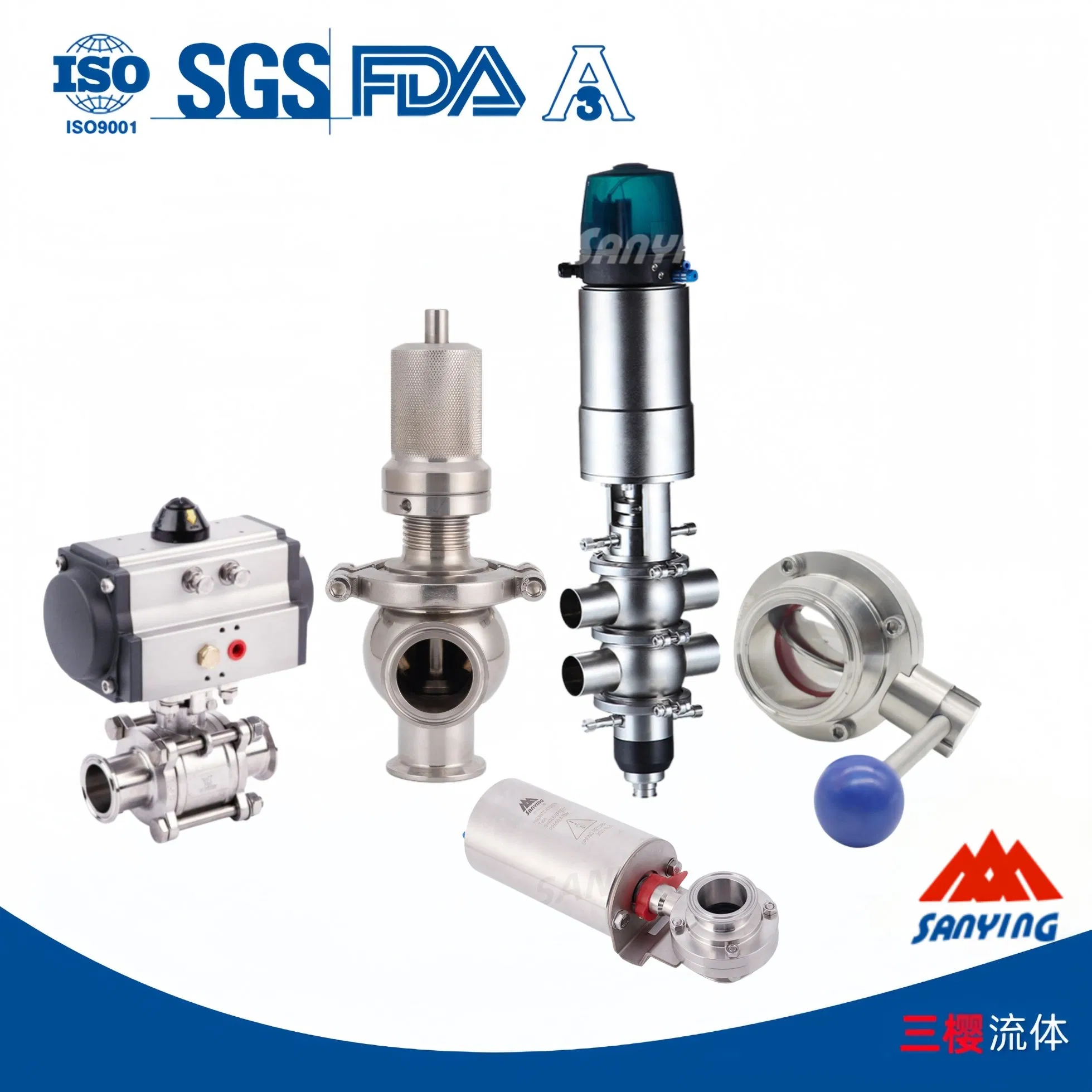 High-Quality Stainless Steel Sanitary Valve for Food and Pharmaceutical Industries Diaphragm/Ball/Safety Relief/Butterfly/Reducing Regulating Valve