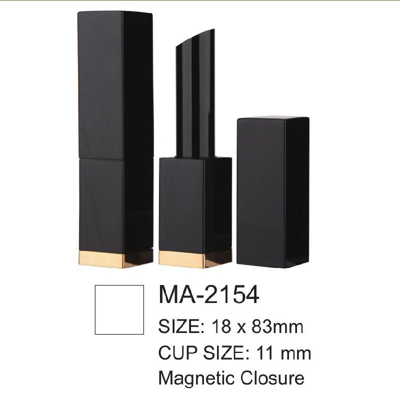 Magnetic Closure Sqaure Black Aluminium Lipstick Tube