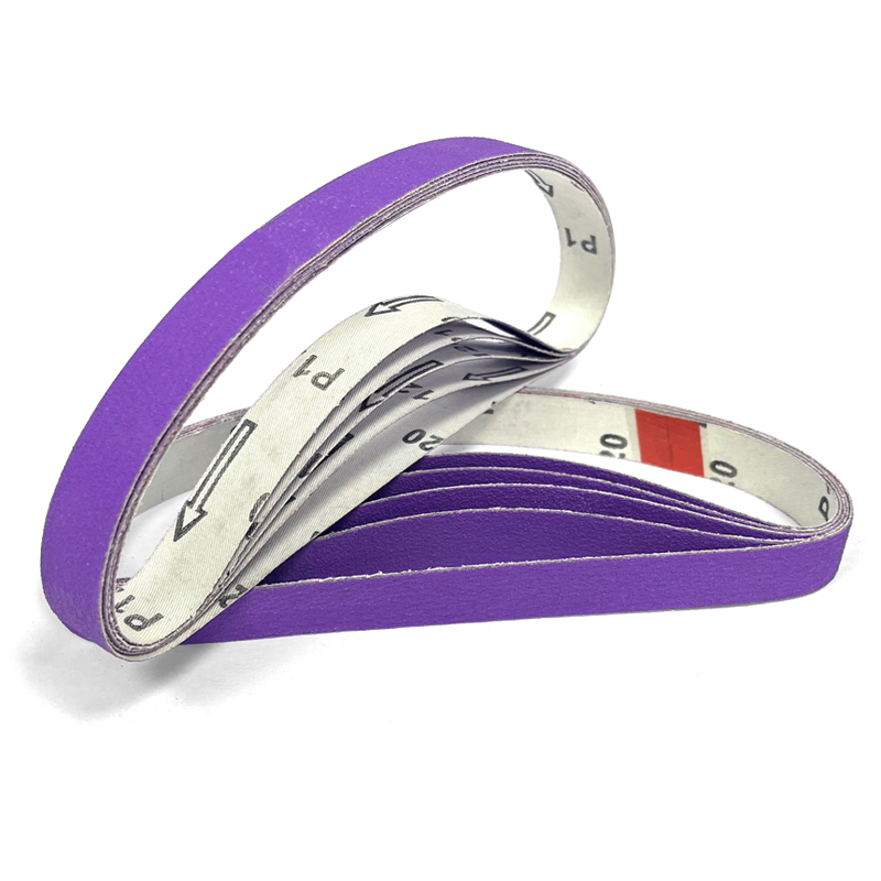 Purple Ceramic Abrasive Cotton Backing Flexible Sanding Belt