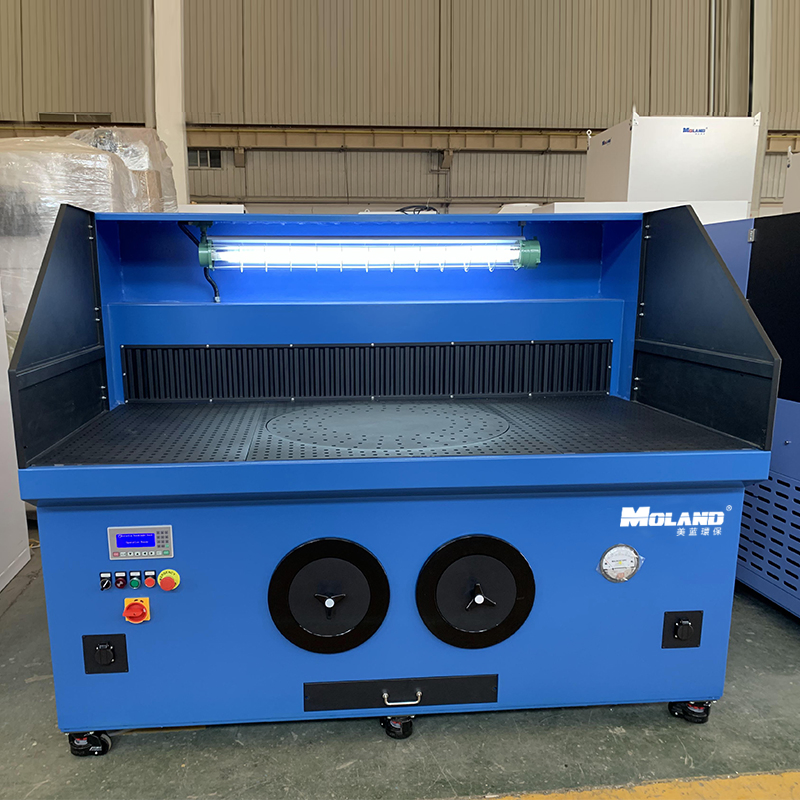 Downdraft Table Workbench for Grinding Polishing Dust Extraction with Self Cleaning System