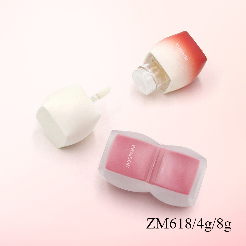 Square Liquid Blush Tube with Big Brush Plastic Lip Gloss Container
