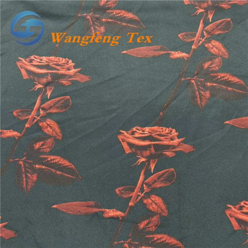 100% Polyester 50*75 Full-Dull Poly Satin Printed Dressfabric