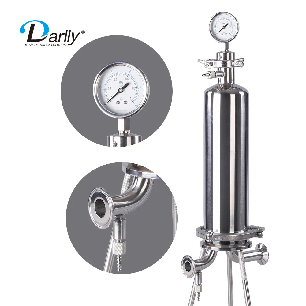 OEM 20-40 Inch Water Filter 316L Sanitary Single Round Liquid Filter Housing