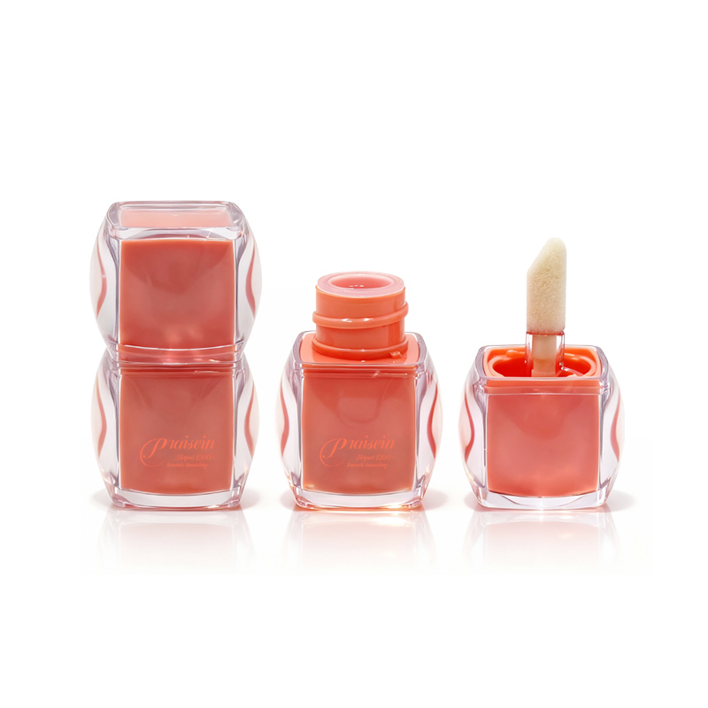 Square Liquid Blush Tube with Big Brush Plastic Lip Gloss Container