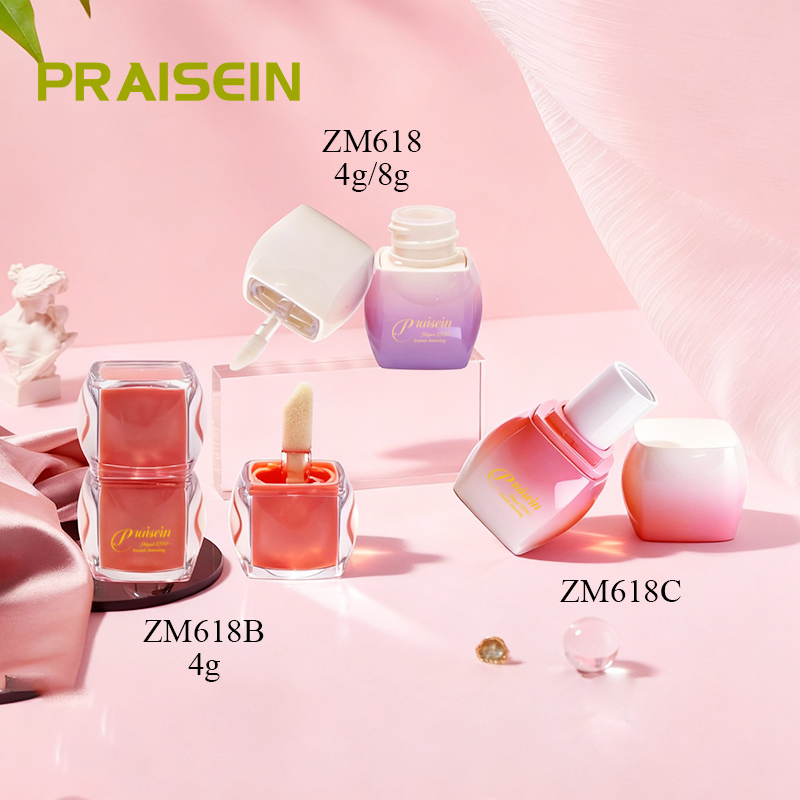 Square Liquid Blush Tube with Big Brush Plastic Lip Gloss Container