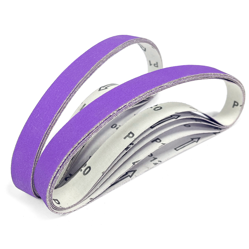 Purple Ceramic Abrasive Cotton Backing Flexible Sanding Belt