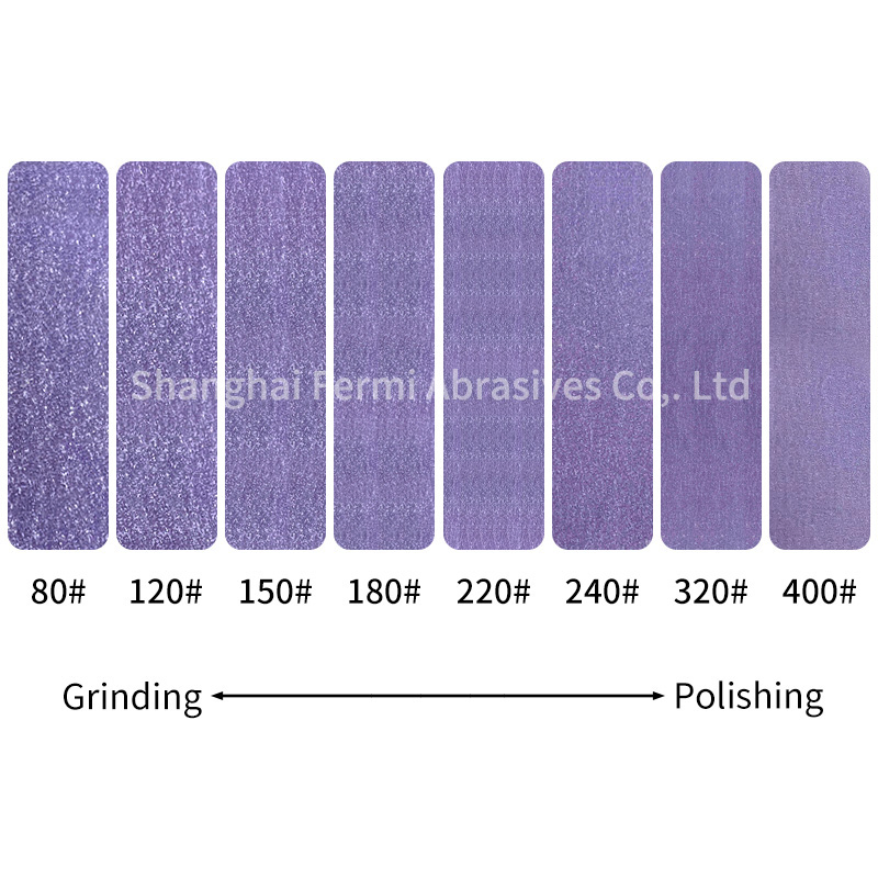 Purple Ceramic Abrasive Cotton Backing Flexible Sanding Belt