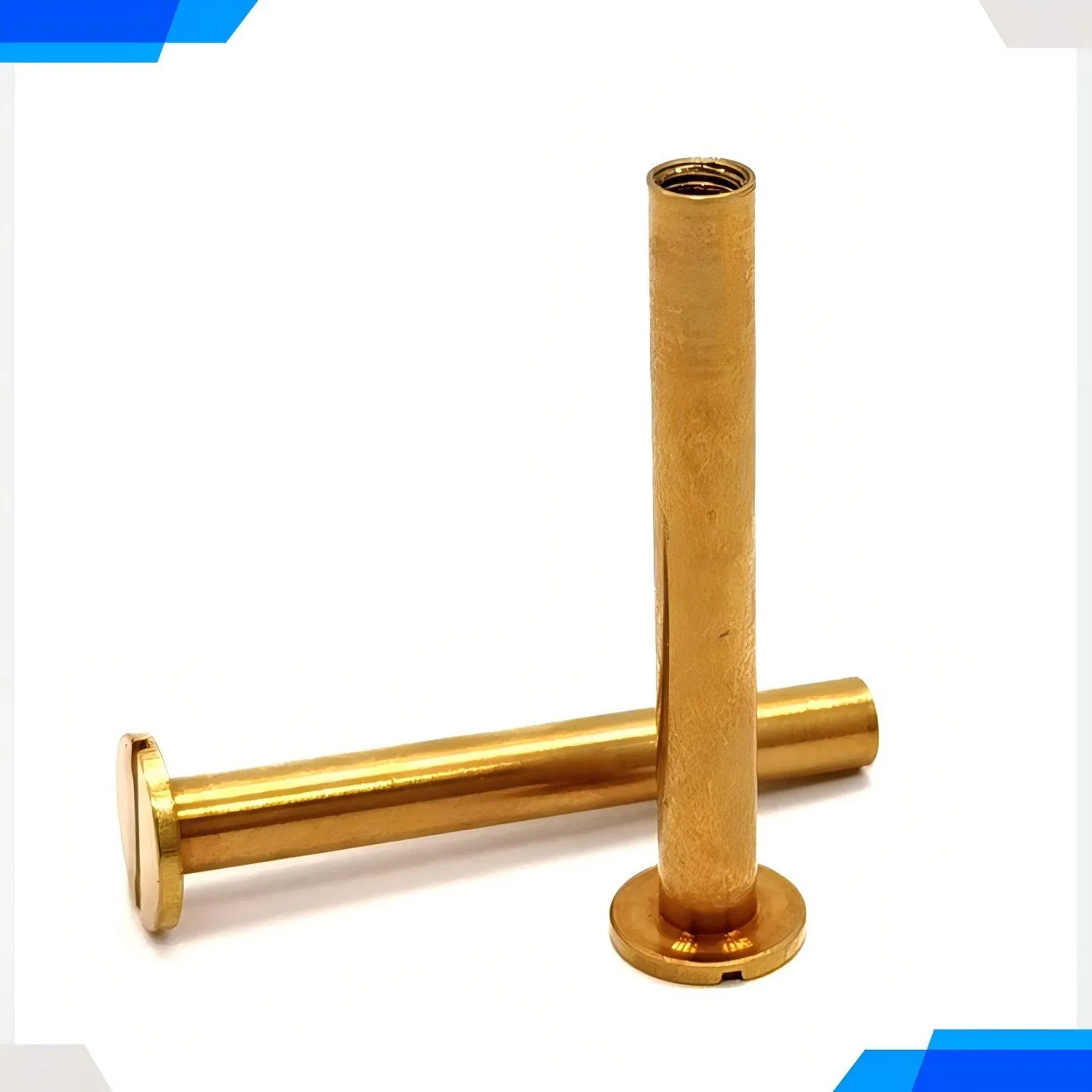 Decorative Solid Tubular Rivets for Architectural Metalwork, Available in Brass, Copper, and Bronze with Various Head Finishes