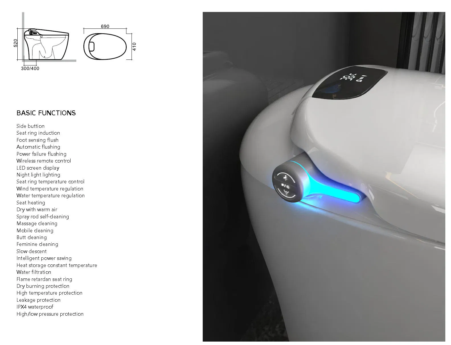 Advanced Smart Toilet with Integrated Sanitary Features for Modern Bathrooms