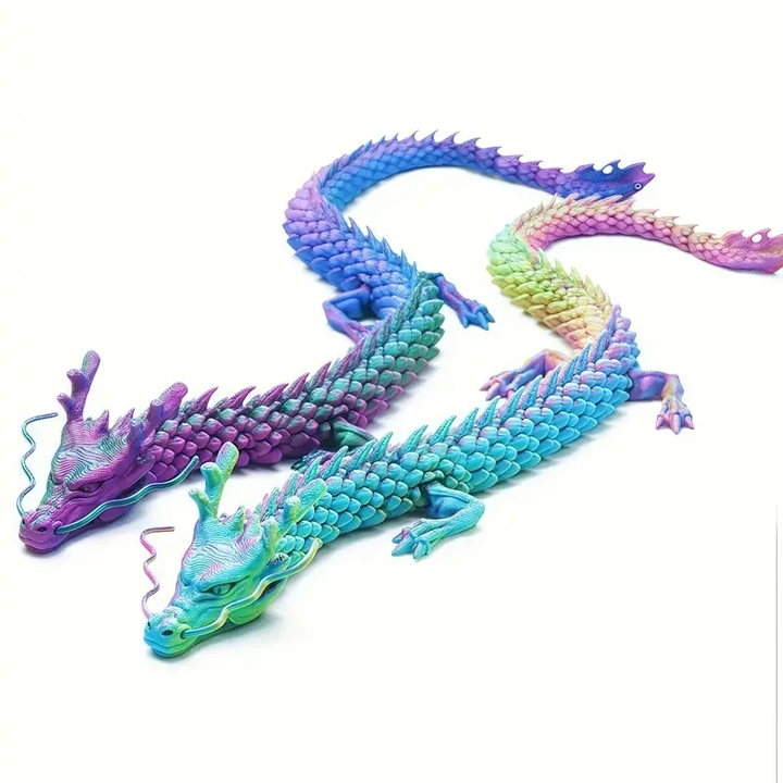 Brinquedo de Dragão Ativo Impresso para Crianças Flexibilidade Criativa de Animais e Dinossauros Plástico Panlong Unissex para Crianças 3D