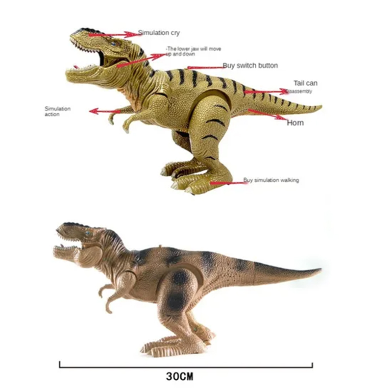 Brinquedo de Dinossauro Simulador Elétrico Andante com Mãos e Pés que Mexem, Cabeça, Som, Brinquedos de Animais Caminháveis, Dinossauros, Brinquedos de Plástico