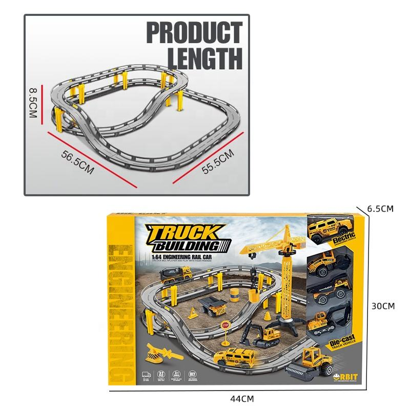 Samtoy 1: 64 32PCS Brinquedos de Construção Elétricos Veículos para Montagem Pista de Corrida Flexível para Crianças Brinquedo de Plástico