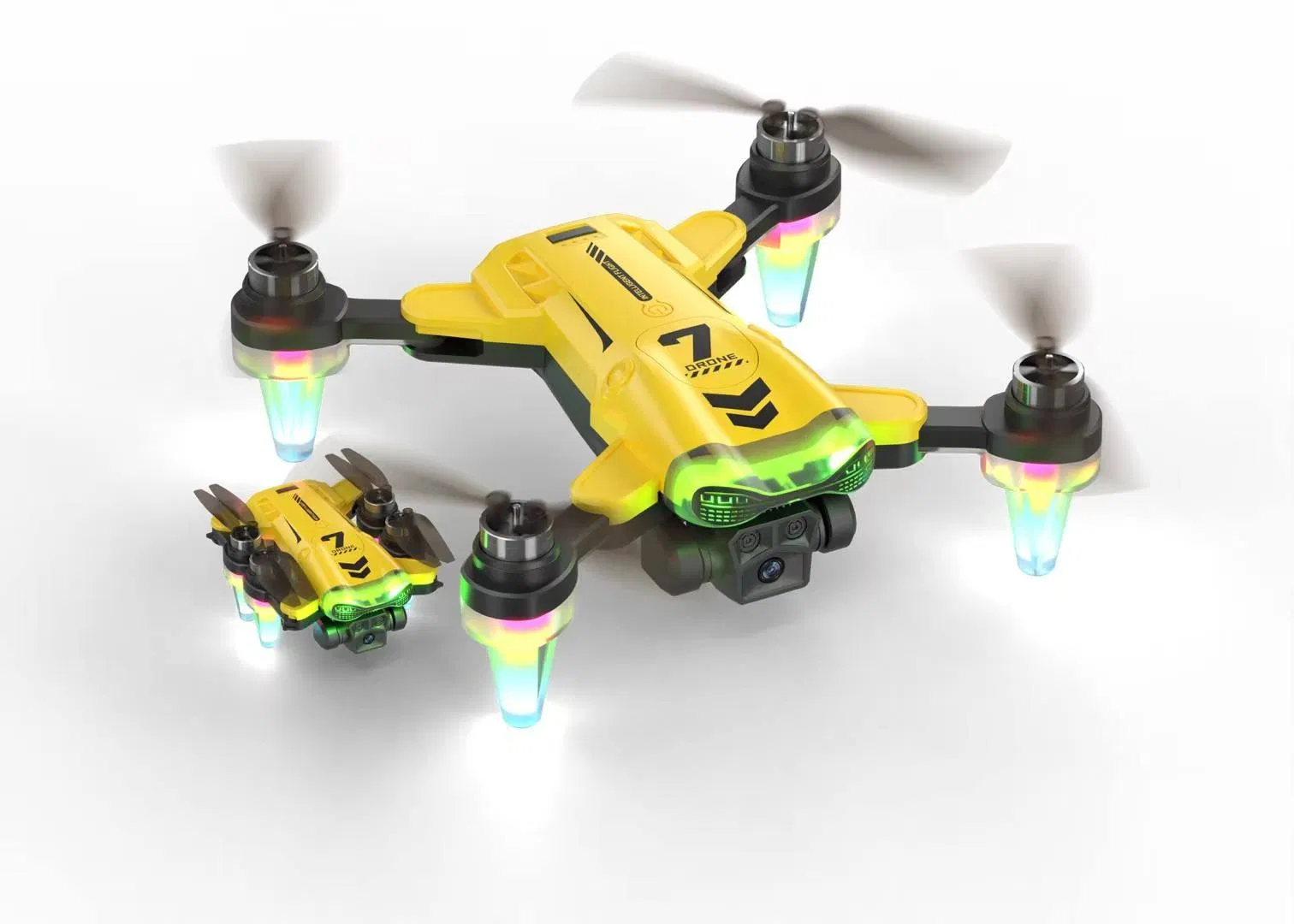 Dron dobrável RC Fotografia aérea em alta definição Longa duração da bateria Brinquedo Aeronave controlada remotamente Motor sem escovas 2.4G Quadcopter FPV Brinquedo RC Brinquedo para crianças