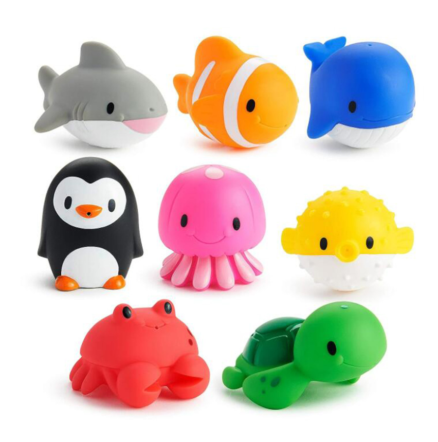 Brinquedo de banho pequeno de plástico para bebês e crianças pequenas