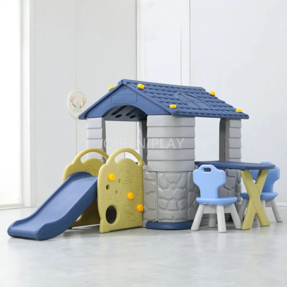 Fácil de Montar Castelo Casa de Brincar com Escorregadores para Crianças Brinquedos de Plástico para Meninos Bebês
