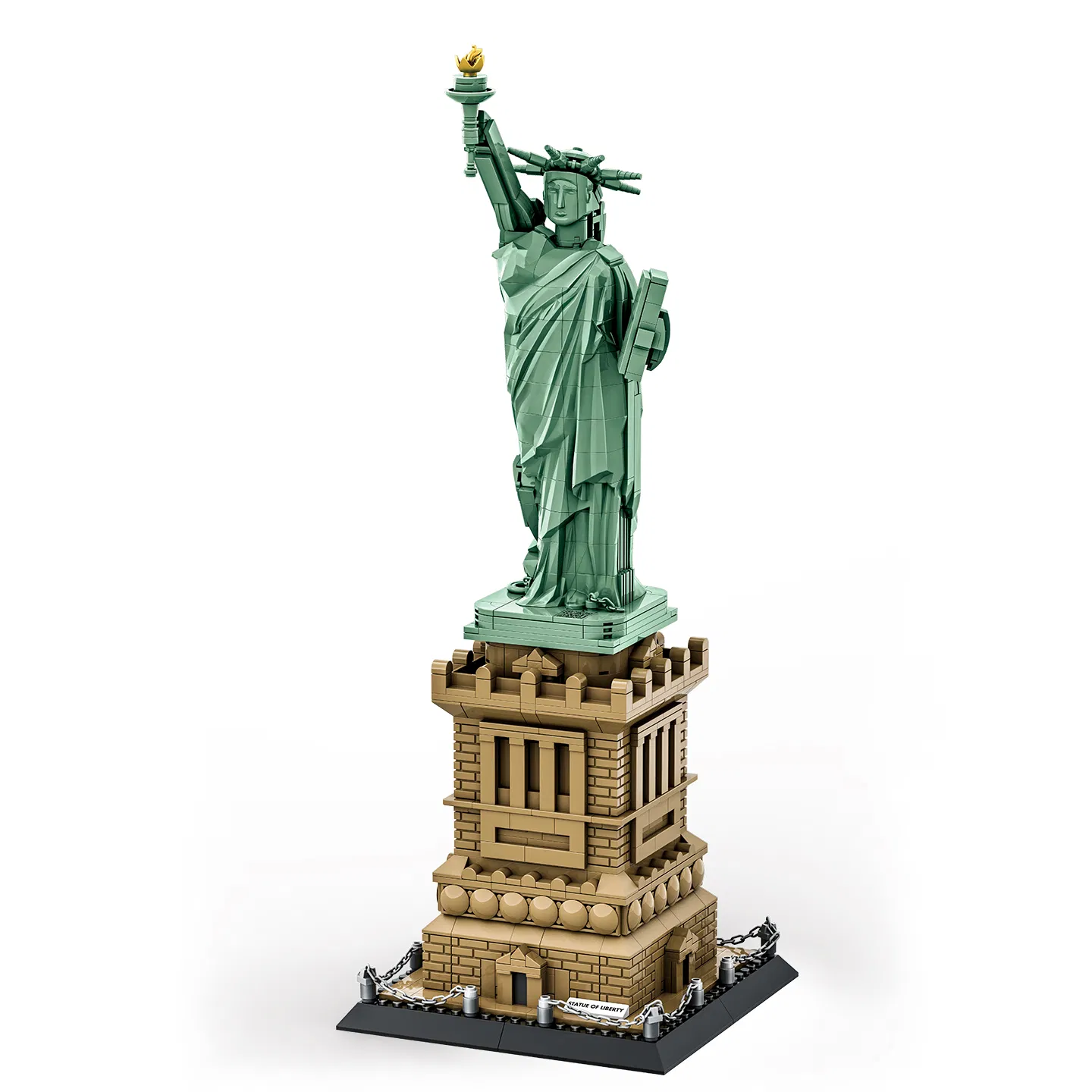Caixa de presente colecionável em plástico educativo para crianças, modelo da Estátua da Liberdade de Nova York, América 1316PCS Brinquedo de montar DIY