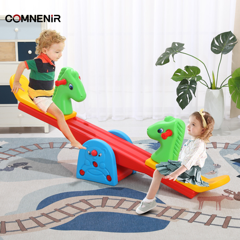 Mobiliário de Jardim de Infância de Boa Qualidade Fabricado em Fábrica, Brinquedo de Balanço em Forma de Cavalo para Crianças, Balanço de Plástico para Bebês