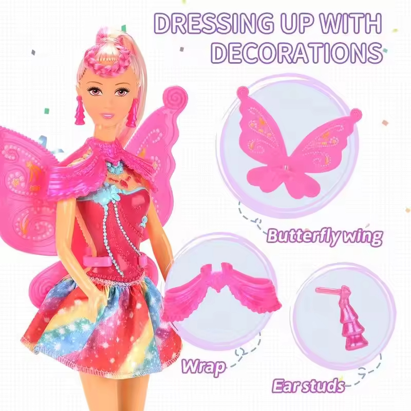 11.5 Boneca de Princesa Fada Flor de 10 cm, Boneca de Plástico Fashion Portátil para Meninas