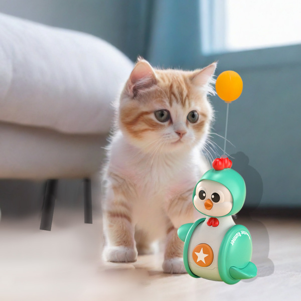 Brinquedo de Gato de Plástico Ecológico para Combater o Tédio, Bola de Quebra-Cabeça Interativa e Engraçada com 2 Cat-Tease para Gatos de Interior, Brinquedo Interativo para Animais de Estimação