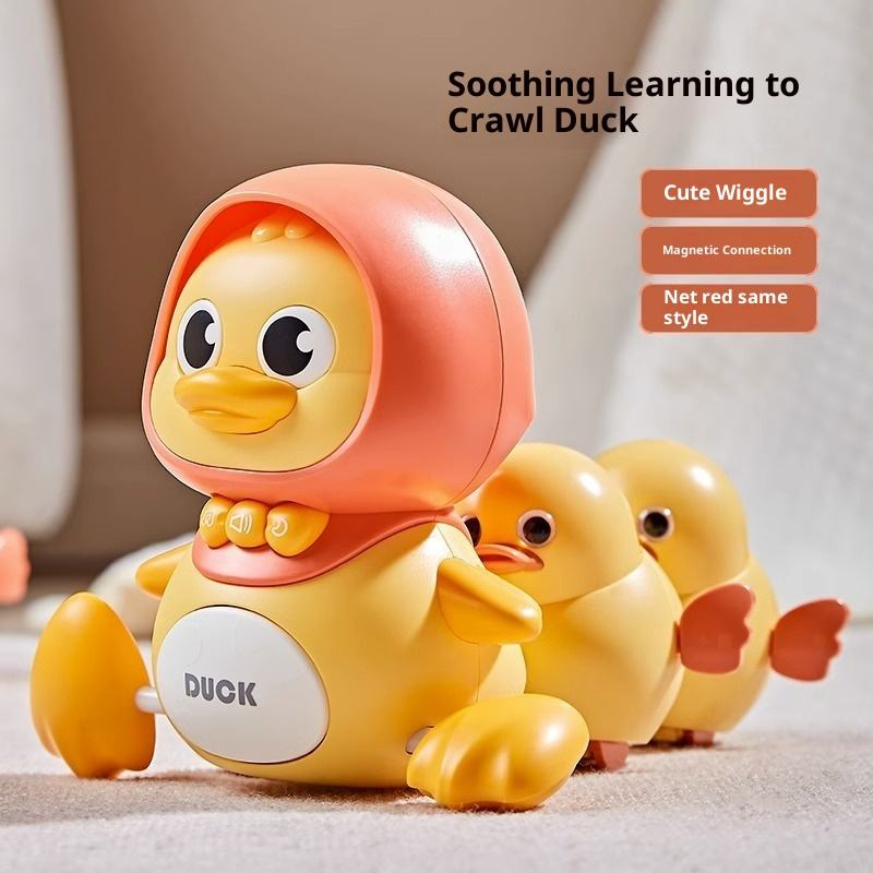 Brinquedo Elétrico de Pato e Galo Andante para Crianças, Aprendendo a Engatinhar, Feito de Plástico