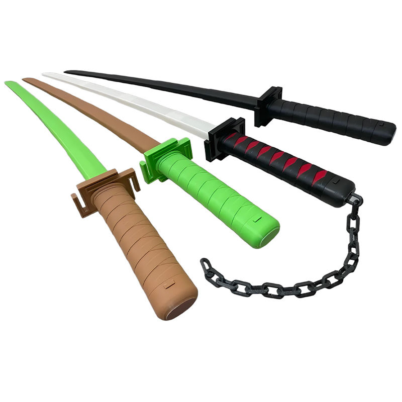 3D Espada Samurai de Plástico Personalizada Impressa Brinquedo Retrátil com Exibição por Gravidade