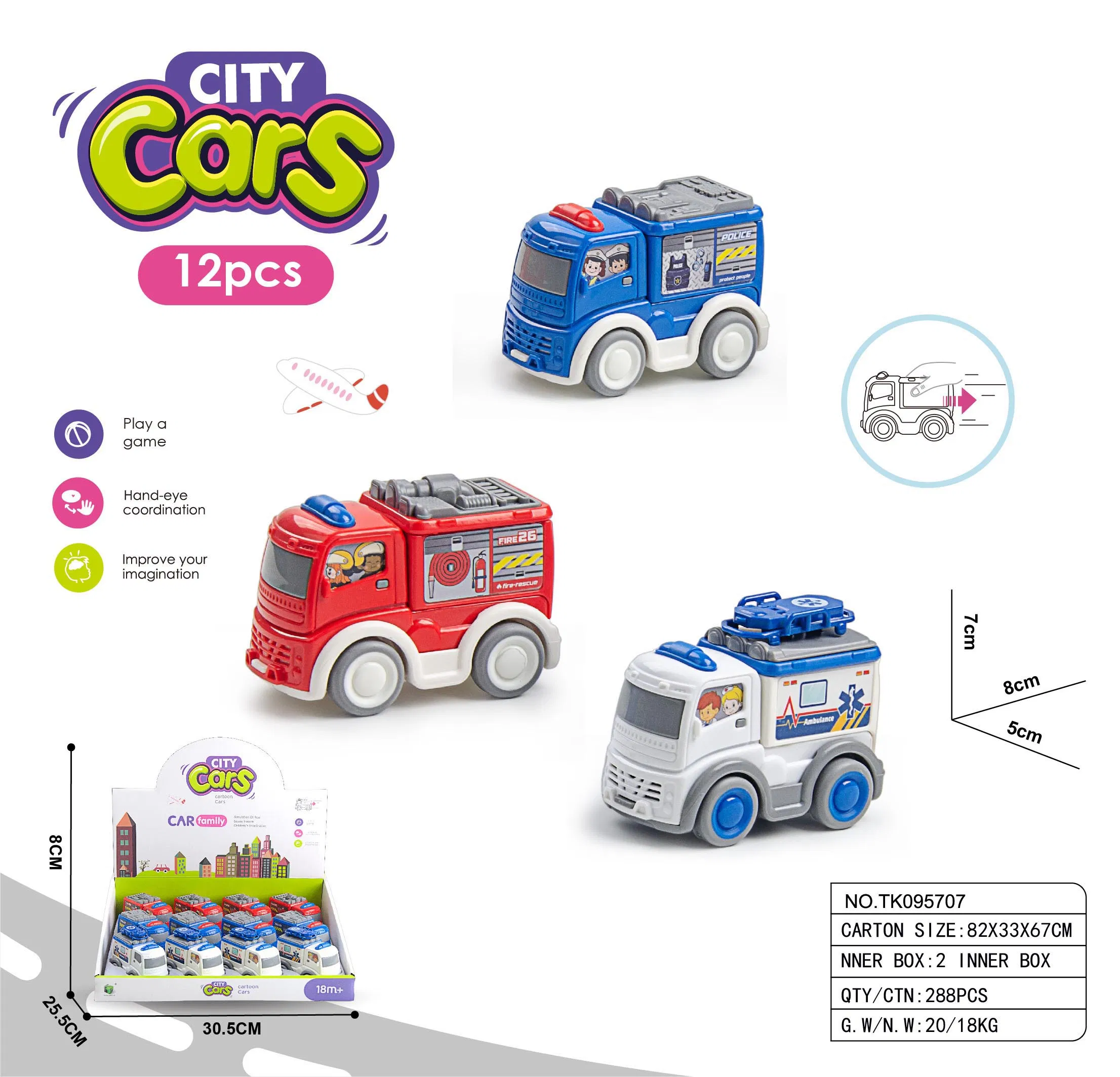 Caminhão de Construção Brinquedo de Plástico Carro de Desenho Animado Brinquedo Educativo para Crianças Carros de Volta para Cima Conjuntos de Caminhões Pequenos para Crianças
