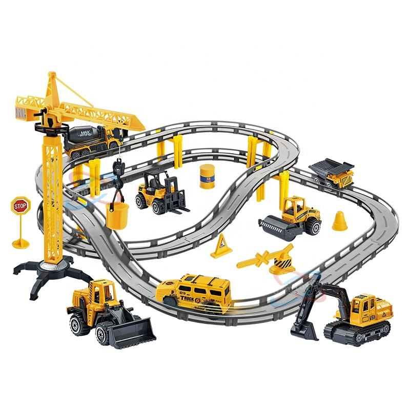 Samtoy 1: 64 32PCS Brinquedos de Construção Elétricos Veículos para Montagem Pista de Corrida Flexível para Crianças Brinquedo de Plástico
