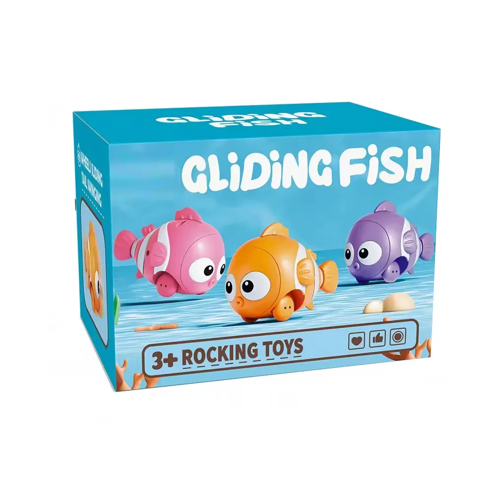 Brinquedo de Banho de Verão para Bebês Lucky Toys, Peixe Palhaço de Plástico com Movimento de Corda
