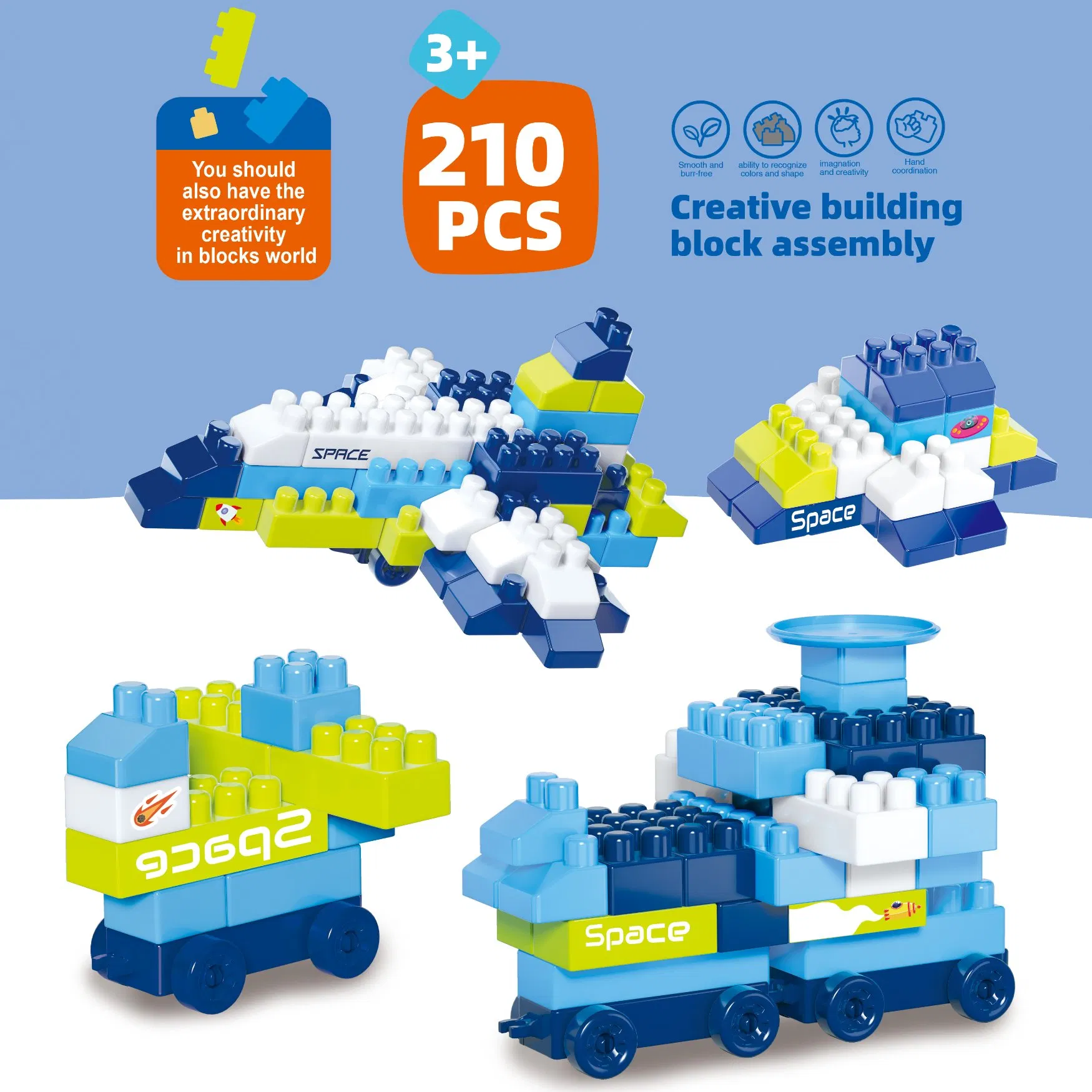 Blocos de Montar DIY Xinbo para Crianças, Brinquedo de Montagem Educacional em Plástico
