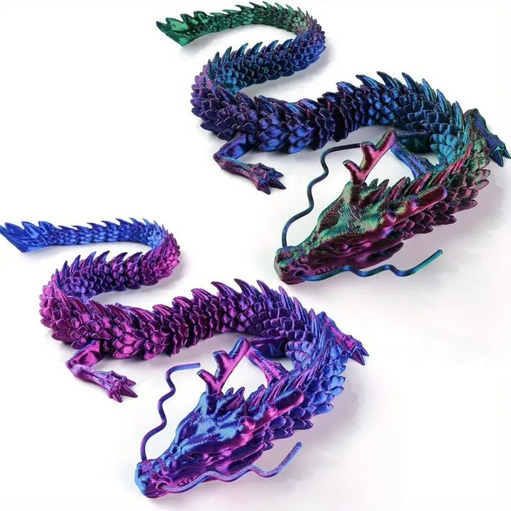 Brinquedo de Dragão Ativo Impresso para Crianças Flexibilidade Criativa de Animais e Dinossauros Plástico Panlong Unissex para Crianças 3D
