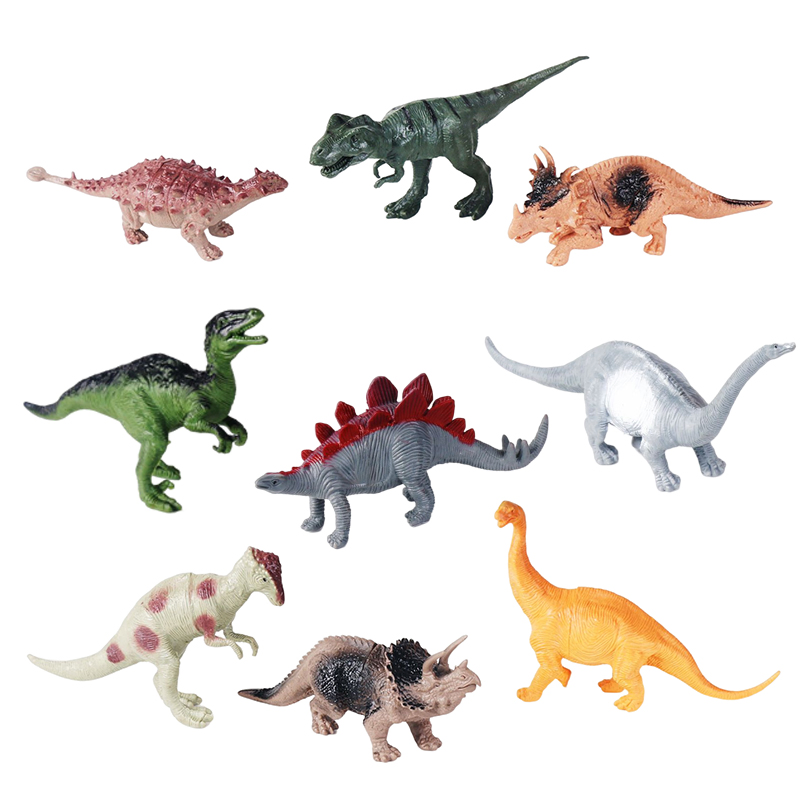 6-Pack Conjunto de Modelos de Animais Jurássicos de Plástico para Crianças, Suprimentos Educacionais de Cognição, Decoração para Festas, Figuras de Dinossauros de PVC