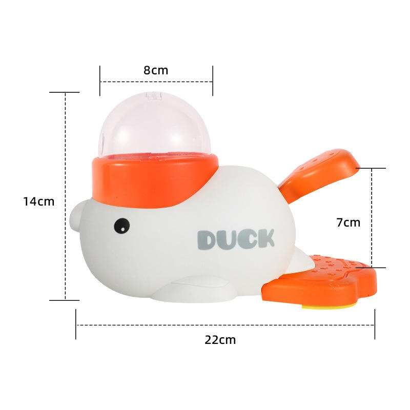 Comedouro de Plástico Ecológico para Gatos e Cães com Brinquedo de Pato Divertido