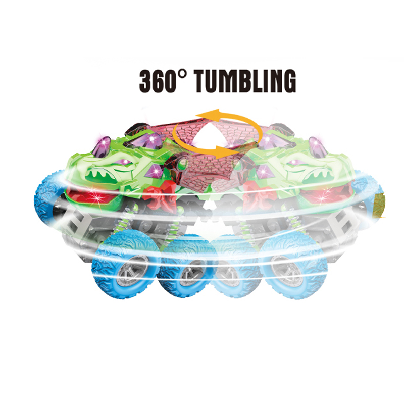 Brinquedo QS 360 Veículo Inercial Cartoon Rotativo de 360 Graus com Música e Luzes Veículo de Simulação de Fricção