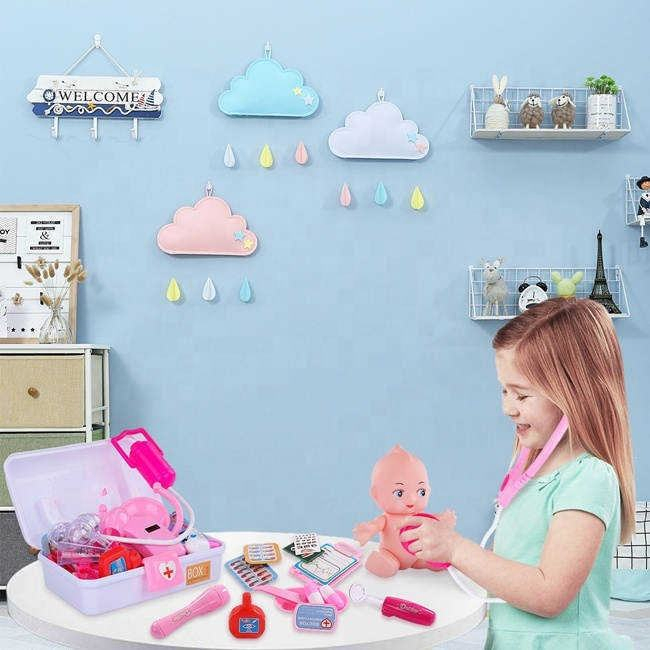 39PCS Educacional Interessante Vários Acessórios Médico Brincar de Fazer de Conta Dentista Brinquedo Doutor Brinquedos com Caixa Plástica Brinquedo Plástico