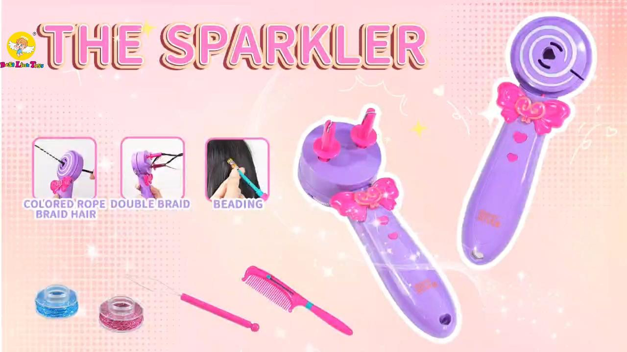 Brincadeira Criativa para Crianças, Trançador de Cabelo de Plástico com Contas Coloridas, Brinquedo Elétrico para Trançar Cabelo