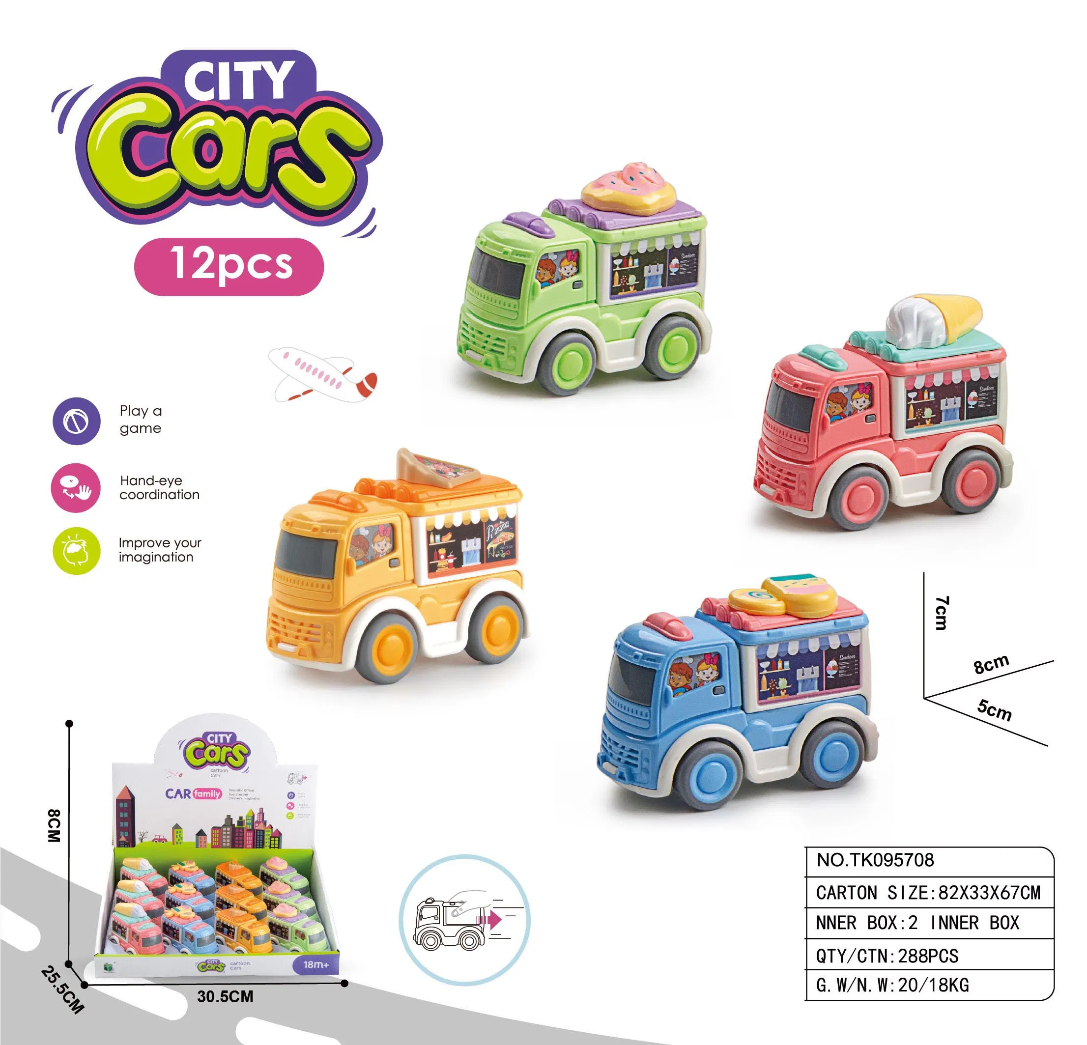 Caminhão de Construção Brinquedo de Plástico Carro de Desenho Animado Brinquedo Educativo para Crianças Carros de Volta para Cima Conjuntos de Caminhões Pequenos para Crianças