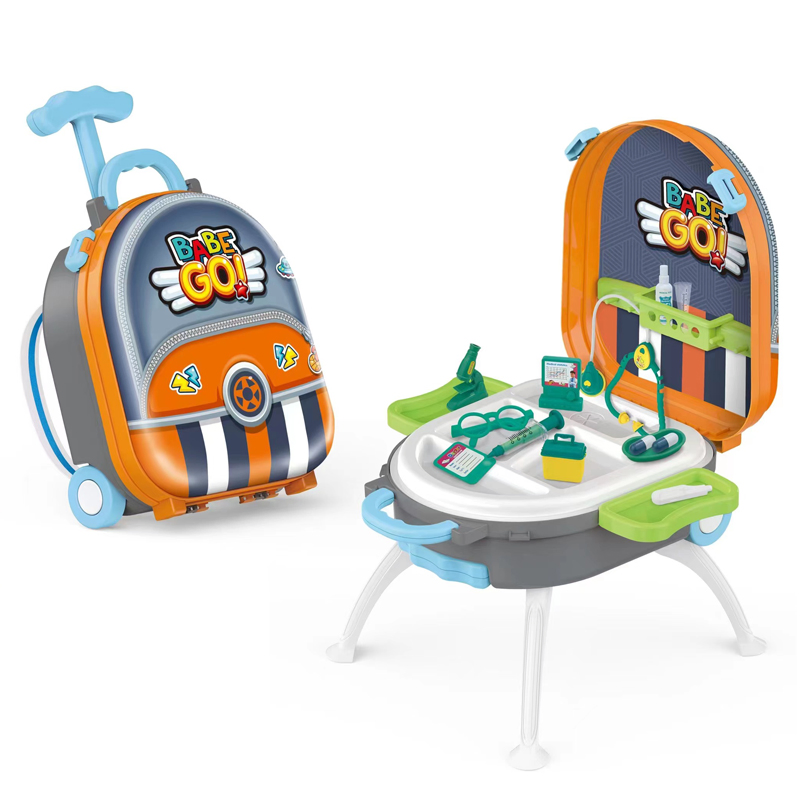 Conjunto de Maquiagem de Plástico para Meninas 4 em 1 Maleta Portátil Brinquedos Bonitos Brinquedos de Faz de Conta