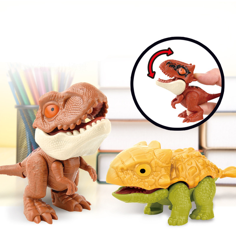 Brinquedo Clássico Infantil de Plástico, Animais de Desenho Animado, Dinossauros que Mordem os Dedos