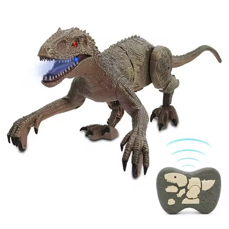 2.4G Modelo de Animal RC com Sons, Brinquedo de Dinossauro Robot Andante com Luz LED Modelo de Animal Simulado de Plástico Controle Remoto Infravermelho RC Brinquedo de Dinossauro Brinquedo para Crianças