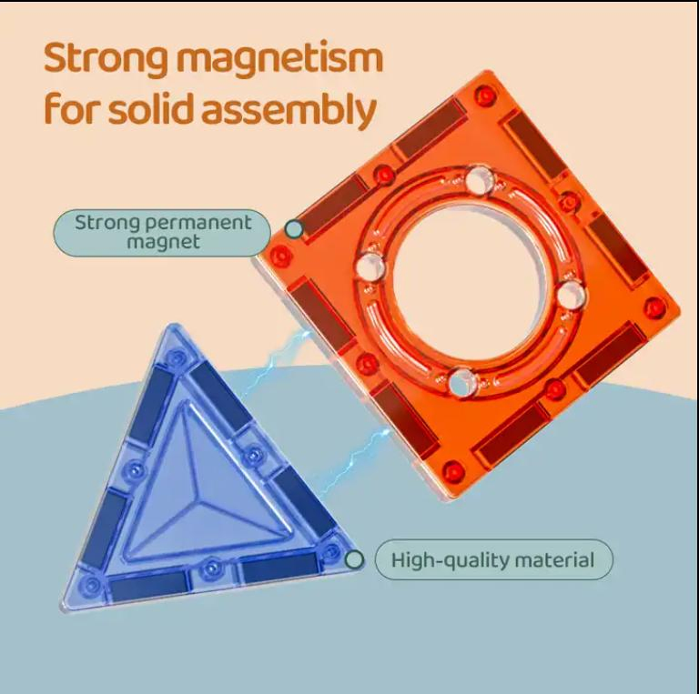 OEM/ODM 3D Quebra-cabeça de Blocos de Construção Magnéticos de Plástico DIY Pista de Bolas Magnéticas Brinquedos de Bolas Rolantes