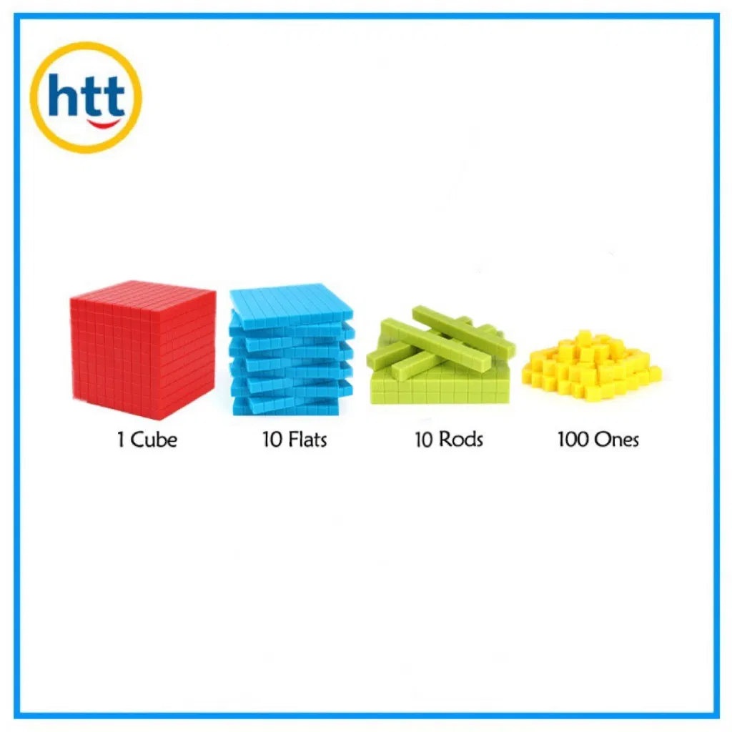 Fabricante Htttoys China Blocos de Base Dez Plásticos, Quebra-Cabeça Colorido Plástico Decimal Base 10 Blocos Cubos de Base Dez Brinquedo Educacional para Crianças